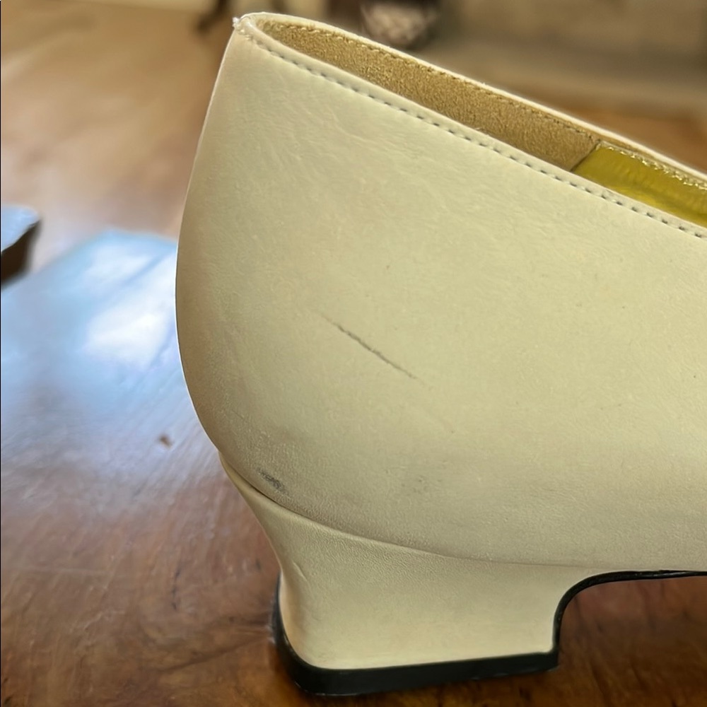 Escada White and Gold Flats with Geometric Embellishments - Picture 6 of 15